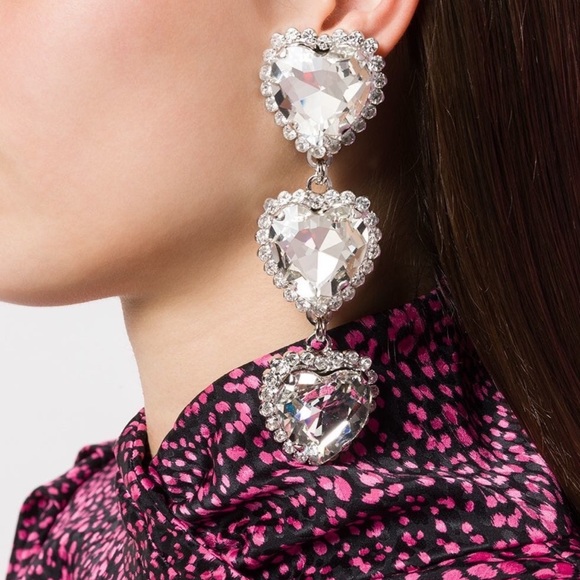 Alessandra rich hearts drop crystal earrings NEW - Picture 3 of 7